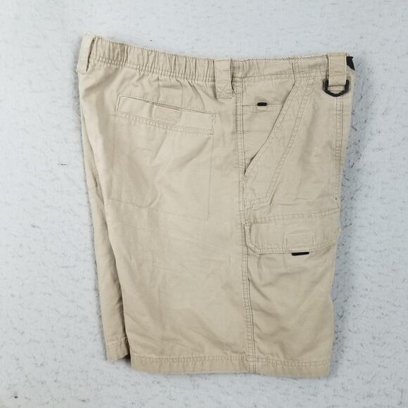 VF Jeanswear Cargo Shorts Mens 38 Khaki Utility D-Ring Elastic Waist Belted - Picture 7 of 16